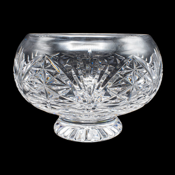 Vintage Rose Bowl, English, Cut Crystal, Posy, Potpourri, Fruit Dish, Circa 1970