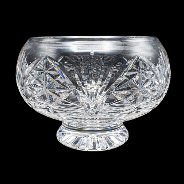 Vintage Rose Bowl, English, Cut Crystal, Posy, Potpourri, Fruit Dish, Circa 1970