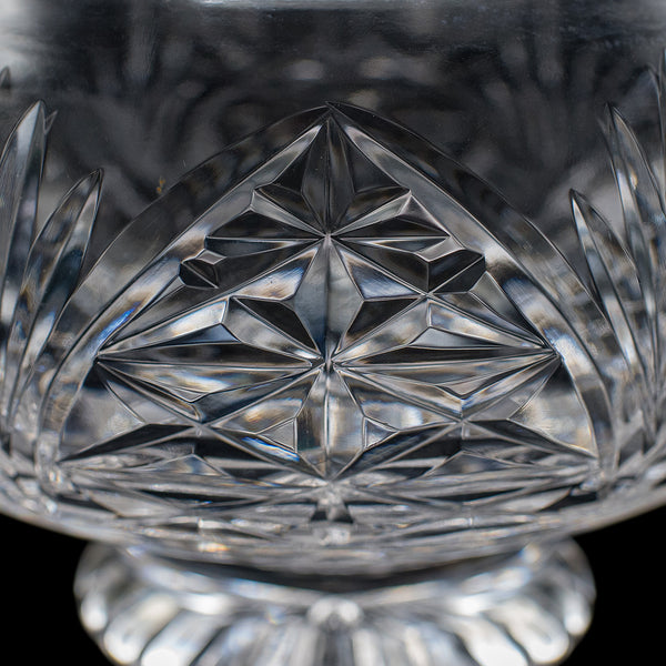 Vintage Rose Bowl, English, Cut Crystal, Posy, Potpourri, Fruit Dish, Circa 1970