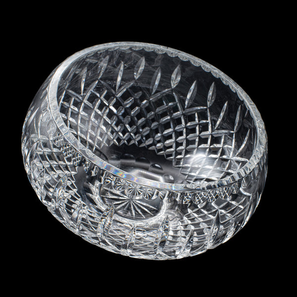 Large Vintage Presentation Fruit Bowl, English, Cut Lead Crystal, Display Dish