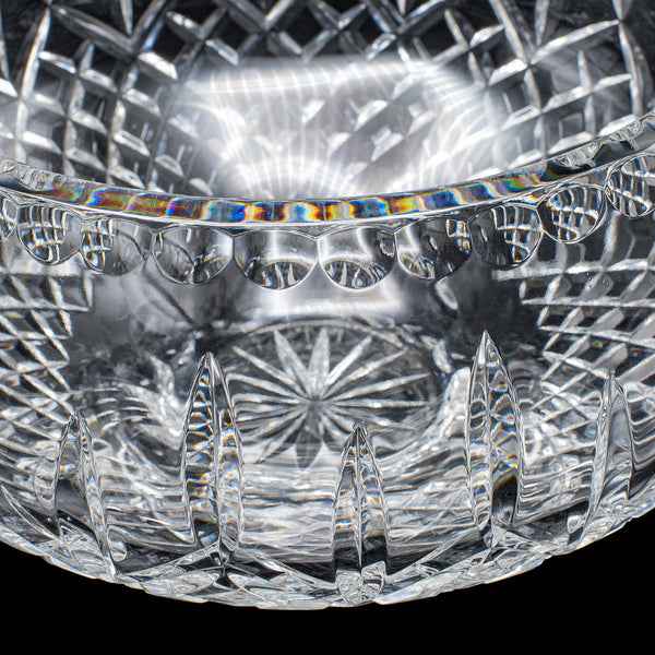 Large Vintage Presentation Fruit Bowl, English, Cut Lead Crystal, Display Dish