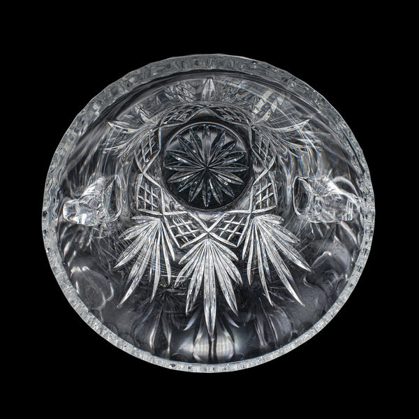 Vintage Wine Bottle Cooler, English, Cut Crystal, Champagne Ice Bucket, C.1960