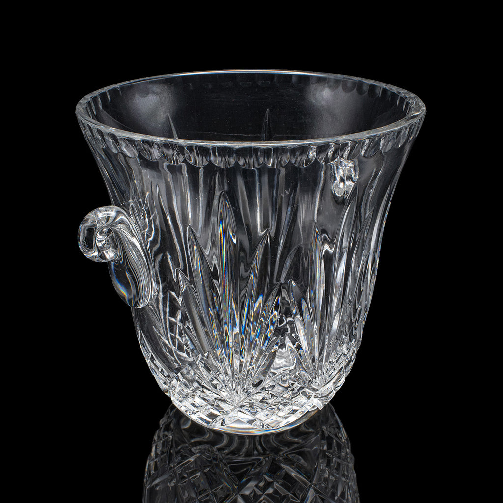 Vintage Wine Bottle Cooler, English, Cut Crystal, Champagne Ice Bucket, C.1960