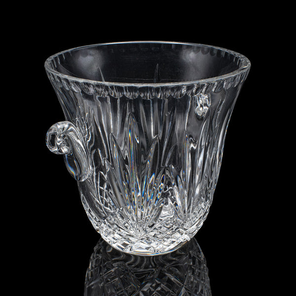 Vintage Wine Bottle Cooler, English, Cut Crystal, Champagne Ice Bucket, C.1960