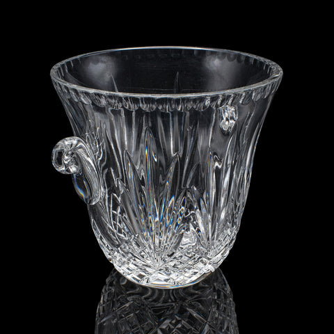 Vintage Wine Bottle Cooler, English, Cut Crystal, Champagne Ice Bucket, C.1960