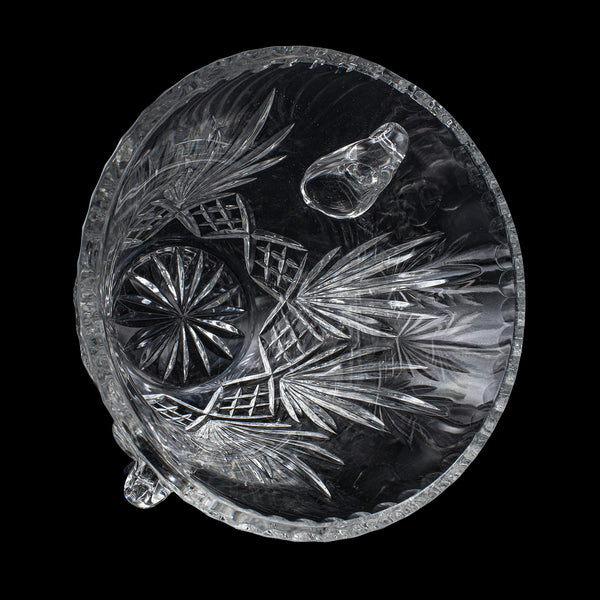 Vintage Wine Bottle Cooler, English, Cut Crystal, Champagne Ice Bucket, C.1960