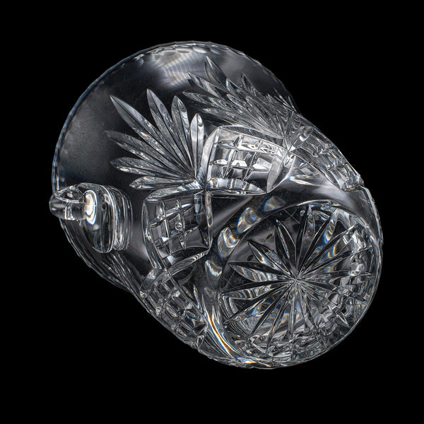 Vintage Wine Bottle Cooler, English, Cut Crystal, Champagne Ice Bucket, C.1960