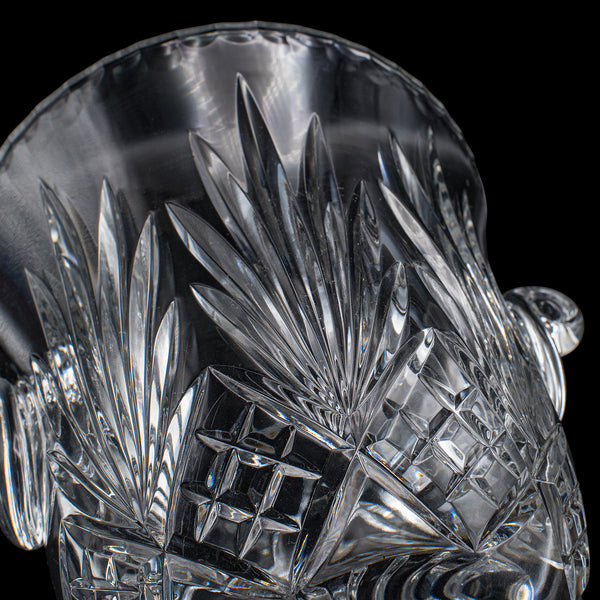 Vintage Wine Bottle Cooler, English, Cut Crystal, Champagne Ice Bucket, C.1960