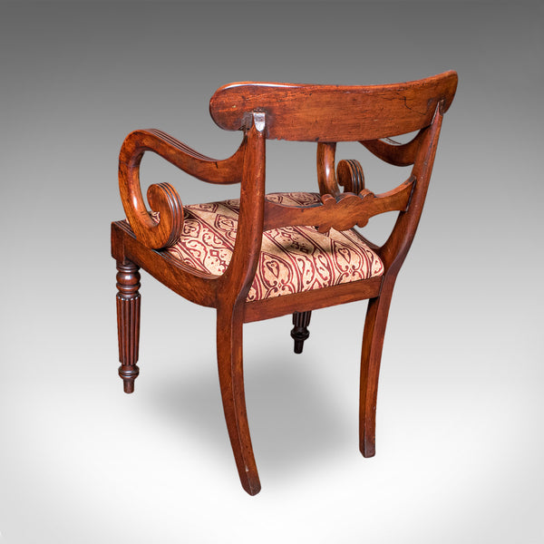 Pair of Antique Morning Room Elbow Chairs, English, Reception Seat, William IV