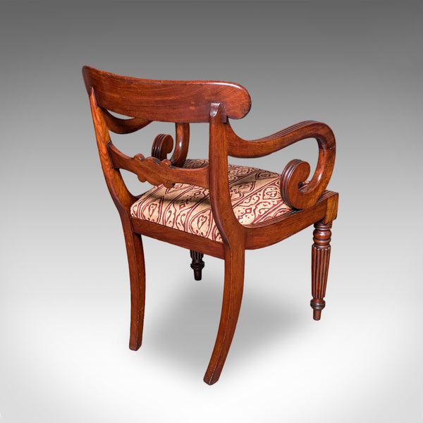 Pair of Antique Morning Room Elbow Chairs, English, Reception Seat, William IV