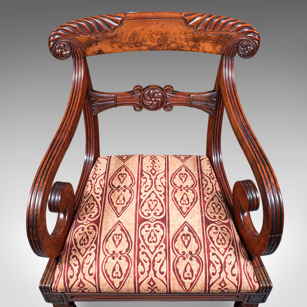 Pair of Antique Morning Room Elbow Chairs, English, Reception Seat, William IV