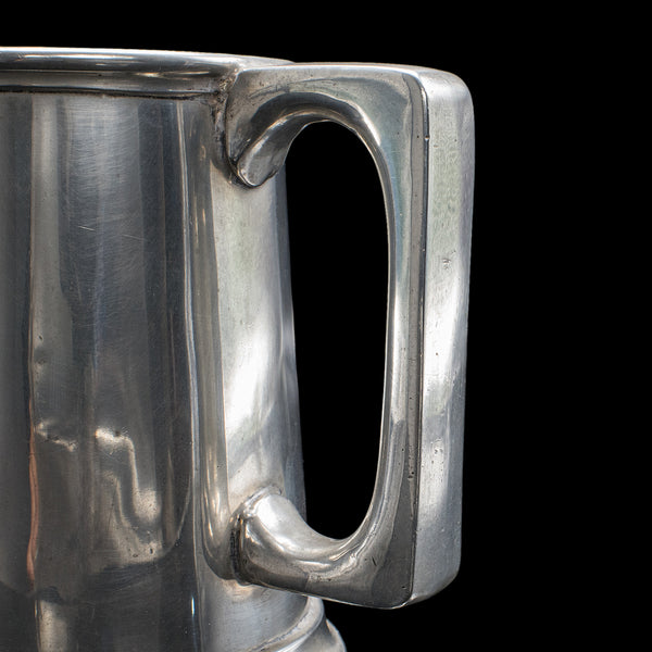 Vintage WWII Pint Tankard, English, Pewter, Drinking Jug, Glass Base, Maritime