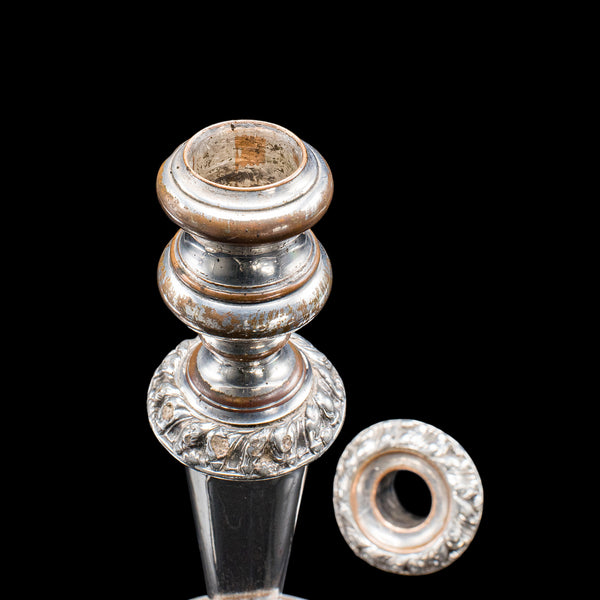 Pair of Antique Old Sheffield Plate Candlesticks, English Candle Nozzle, Regency