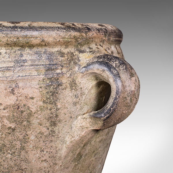 Antique Weathered Tuscan Planter, Italian, Terracotta, Garden Accent, Victorian