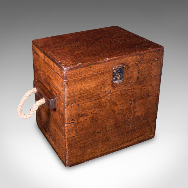 Antique Maritime Decanter Box, English, Walnut, Rum, Whiskey Storage, Georgian