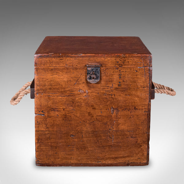 Antique Maritime Decanter Box, English, Walnut, Rum, Whiskey Storage, Georgian