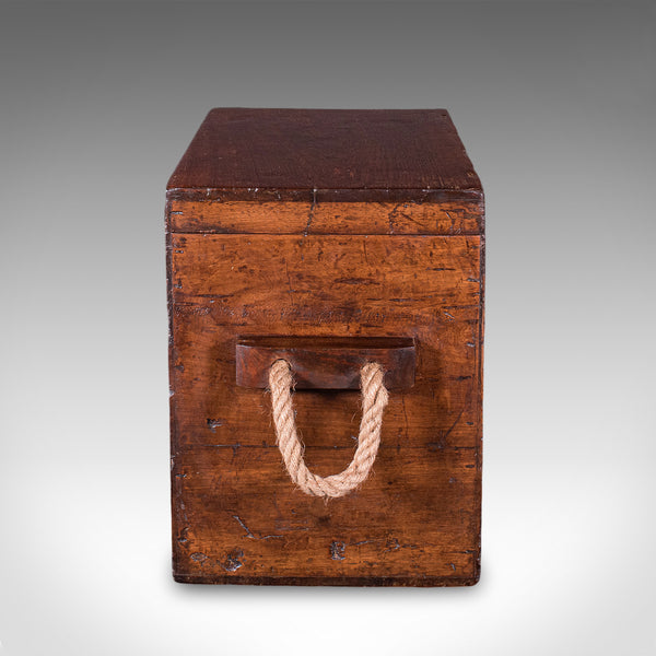 Antique Maritime Decanter Box, English, Walnut, Rum, Whiskey Storage, Georgian