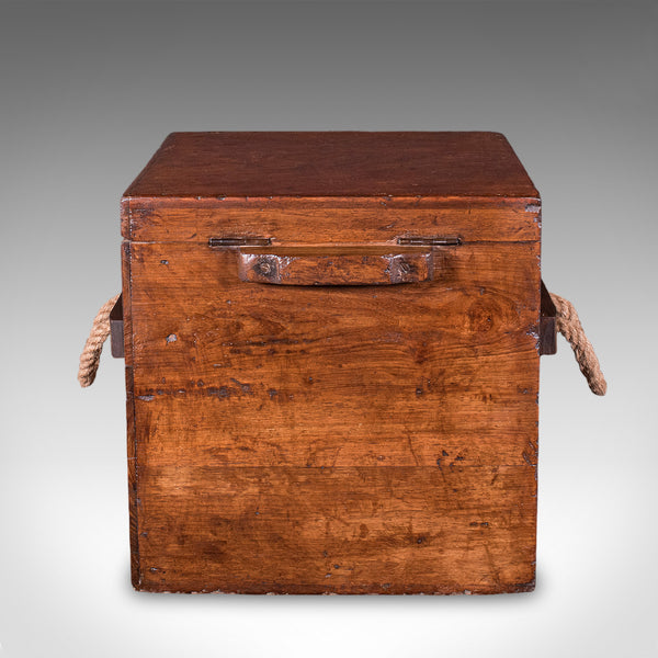 Antique Maritime Decanter Box, English, Walnut, Rum, Whiskey Storage, Georgian