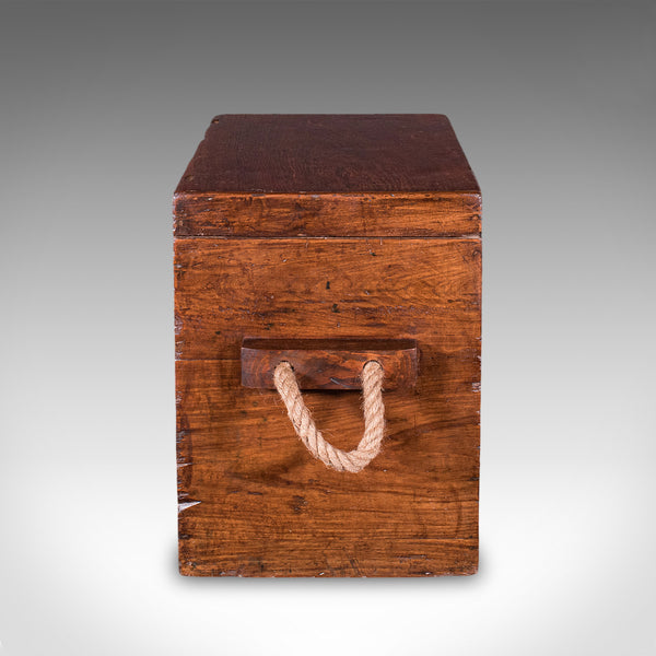 Antique Maritime Decanter Box, English, Walnut, Rum, Whiskey Storage, Georgian