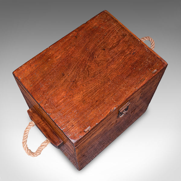 Antique Maritime Decanter Box, English, Walnut, Rum, Whiskey Storage, Georgian