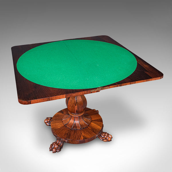 Antique Club Lounge Poker Table, English, Parlour Games, Cards, William IV, 1835