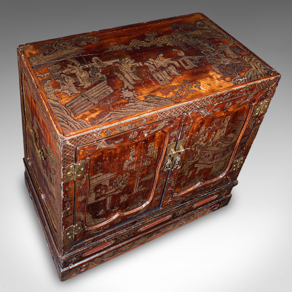 Antique Campaign Cabinet on Stand, Oriental, Chinoiserie, Cupboard, Victorian