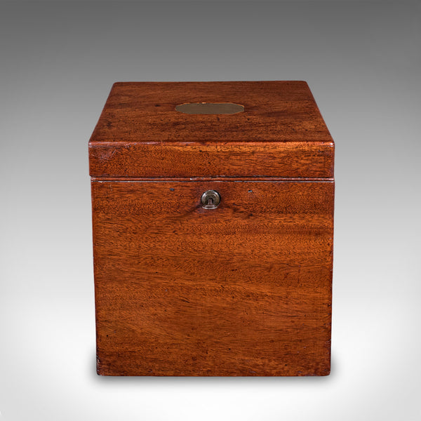 Antique Four Decanter Storage Box, English, Bottle Case, Bramah Lock, Georgian
