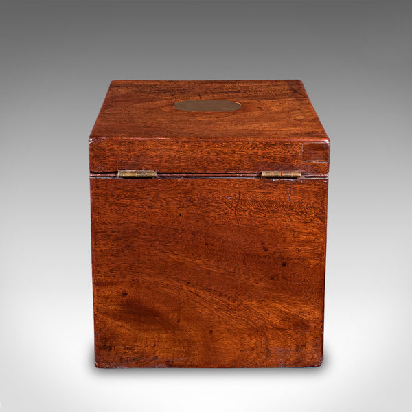 Antique Four Decanter Storage Box, English, Bottle Case, Bramah Lock, Georgian