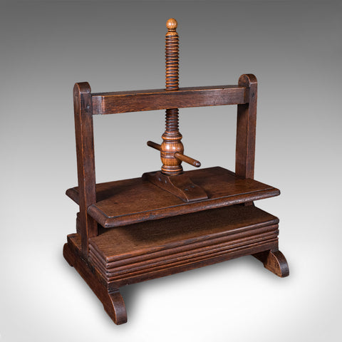 Large Antique Ladies Flower Press, English, Oak, Country House, Craft, Georgian