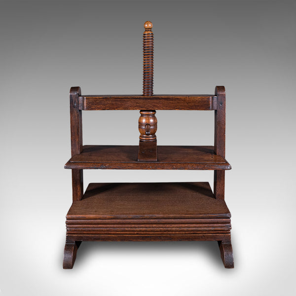 Large Antique Ladies Flower Press, English, Oak, Country House, Craft, Georgian