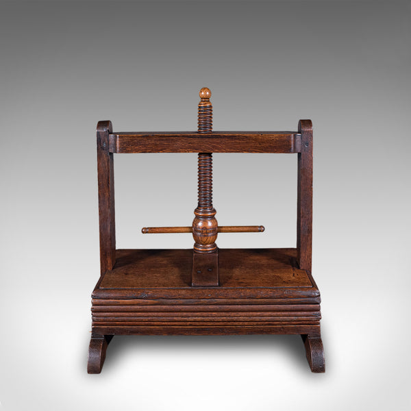 Large Antique Ladies Flower Press, English, Oak, Country House, Craft, Georgian