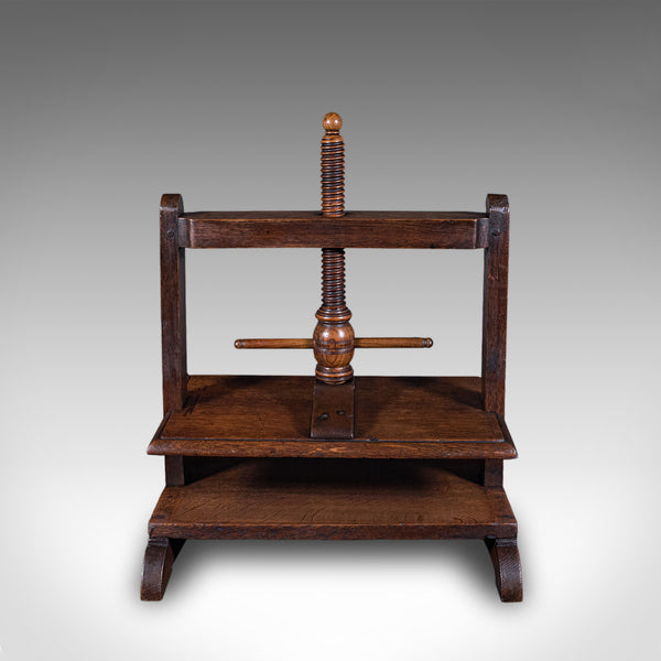 Large Antique Ladies Flower Press, English, Oak, Country House, Craft, Georgian