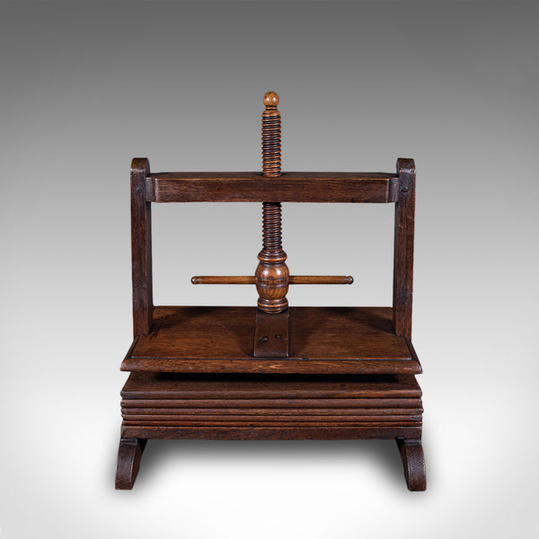Large Antique Ladies Flower Press, English, Oak, Country House, Craft, Georgian
