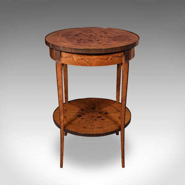 Antique Two Tier Occasional Table, French, Kingwood, Lamp, Jardiniere, Edwardian