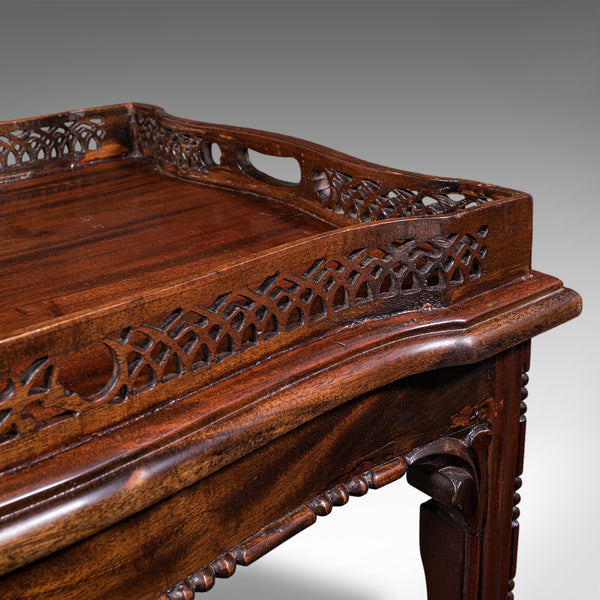 Vintage Chippendale Revival Tray Table, English, Serving Stand, Afternoon Tea
