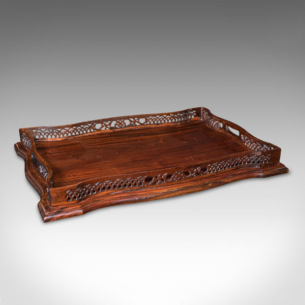 Vintage Chippendale Revival Tray Table, English, Serving Stand, Afternoon Tea
