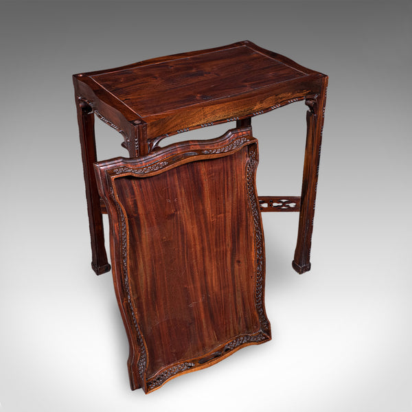 Vintage Chippendale Revival Tray Table, English, Serving Stand, Afternoon Tea