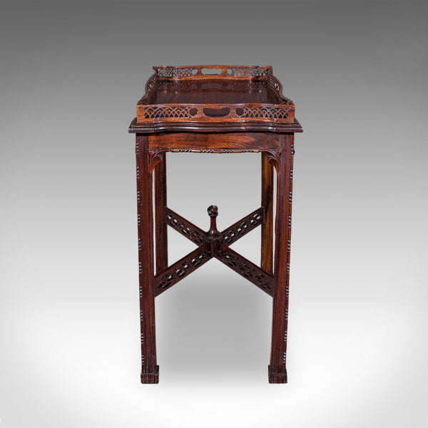 Vintage Chippendale Revival Tray Table, English, Serving Stand, Afternoon Tea