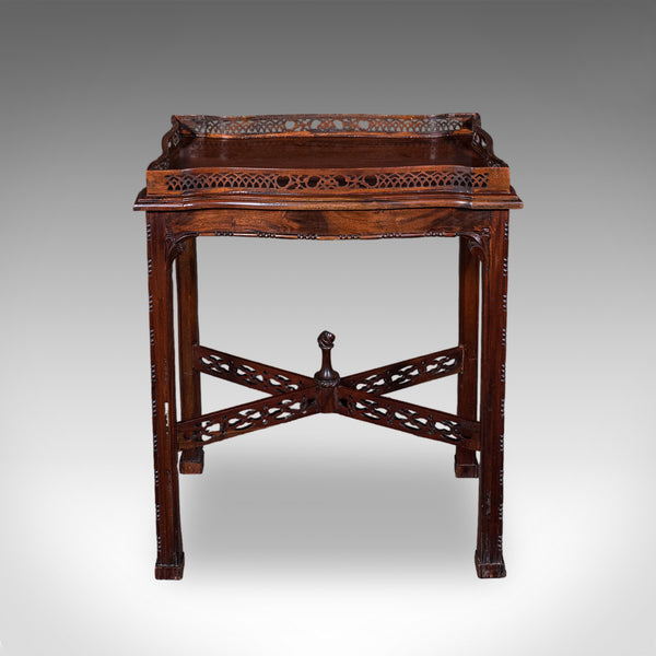Vintage Chippendale Revival Tray Table, English, Serving Stand, Afternoon Tea