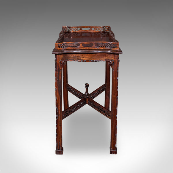 Vintage Chippendale Revival Tray Table, English, Serving Stand, Afternoon Tea