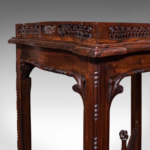 Vintage Chippendale Revival Tray Table, English, Serving Stand, Afternoon Tea