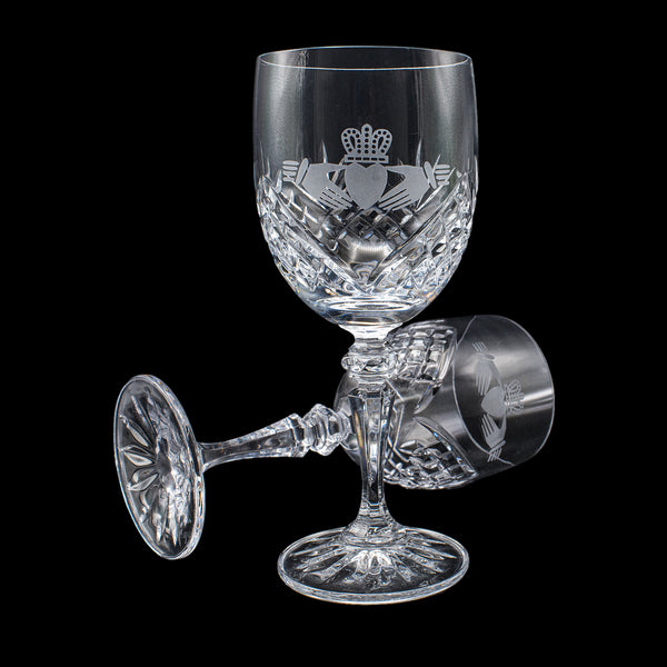 Vintage Port Decanter, Stem Glass Duo, Irish, Crystal, Sherry Bottle, Liqueur