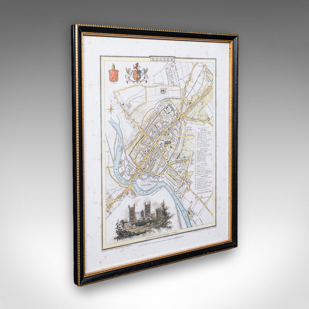 Antique City of Exeter Map, English, Framed, Atlas Excerpt, Georgian, Circa 1805