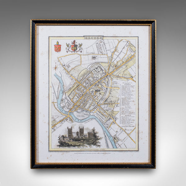 Antique City of Exeter Map, English, Framed, Atlas Excerpt, Georgian, Circa 1805