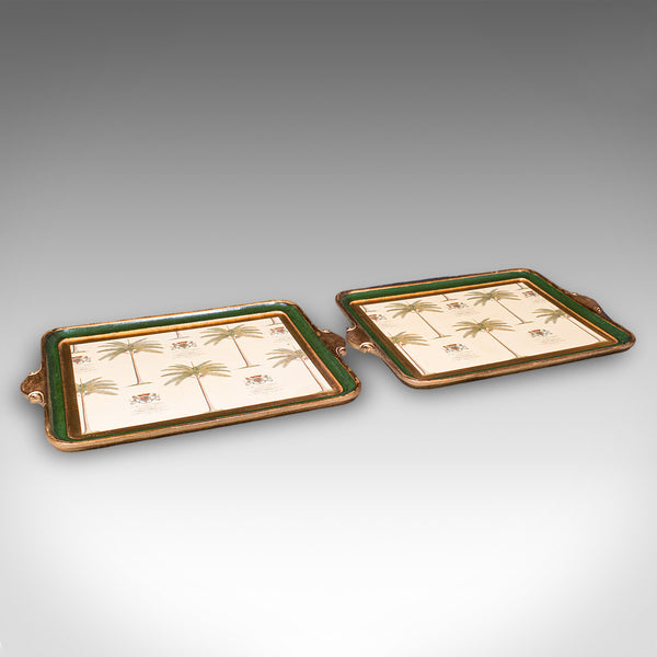 Pair of Vintage Florentine Serving Trays, Italianate Afternoon Tea Platter, 1970