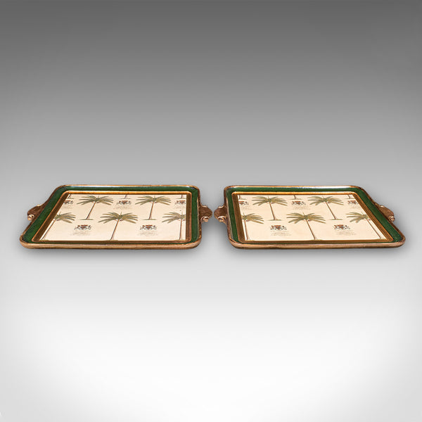 Pair of Vintage Florentine Serving Trays, Italianate Afternoon Tea Platter, 1970