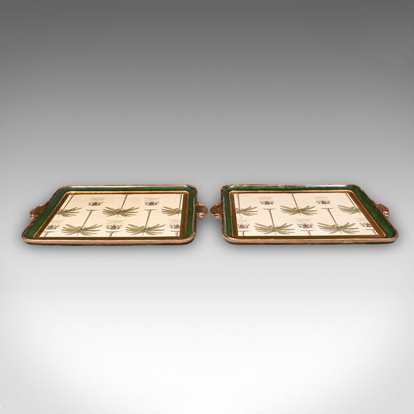 Pair of Vintage Florentine Serving Trays, Italianate Afternoon Tea Platter, 1970