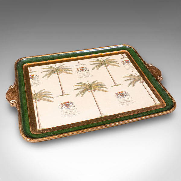 Pair of Vintage Florentine Serving Trays, Italianate Afternoon Tea Platter, 1970