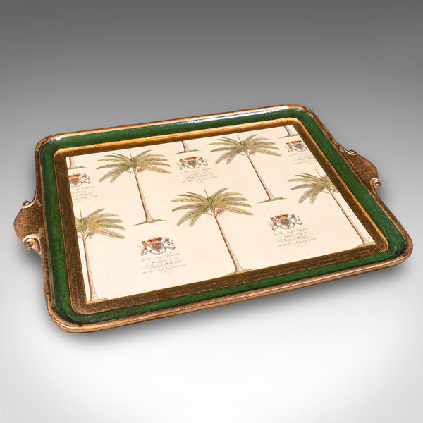 Pair of Vintage Florentine Serving Trays, Italianate Afternoon Tea Platter, 1970