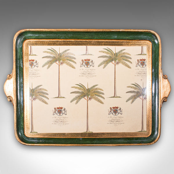 Pair of Vintage Florentine Serving Trays, Italianate Afternoon Tea Platter, 1970